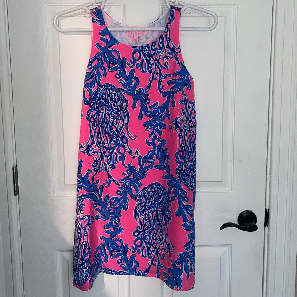 Lily Pulitzer Pink and Blue Print Shift Dress